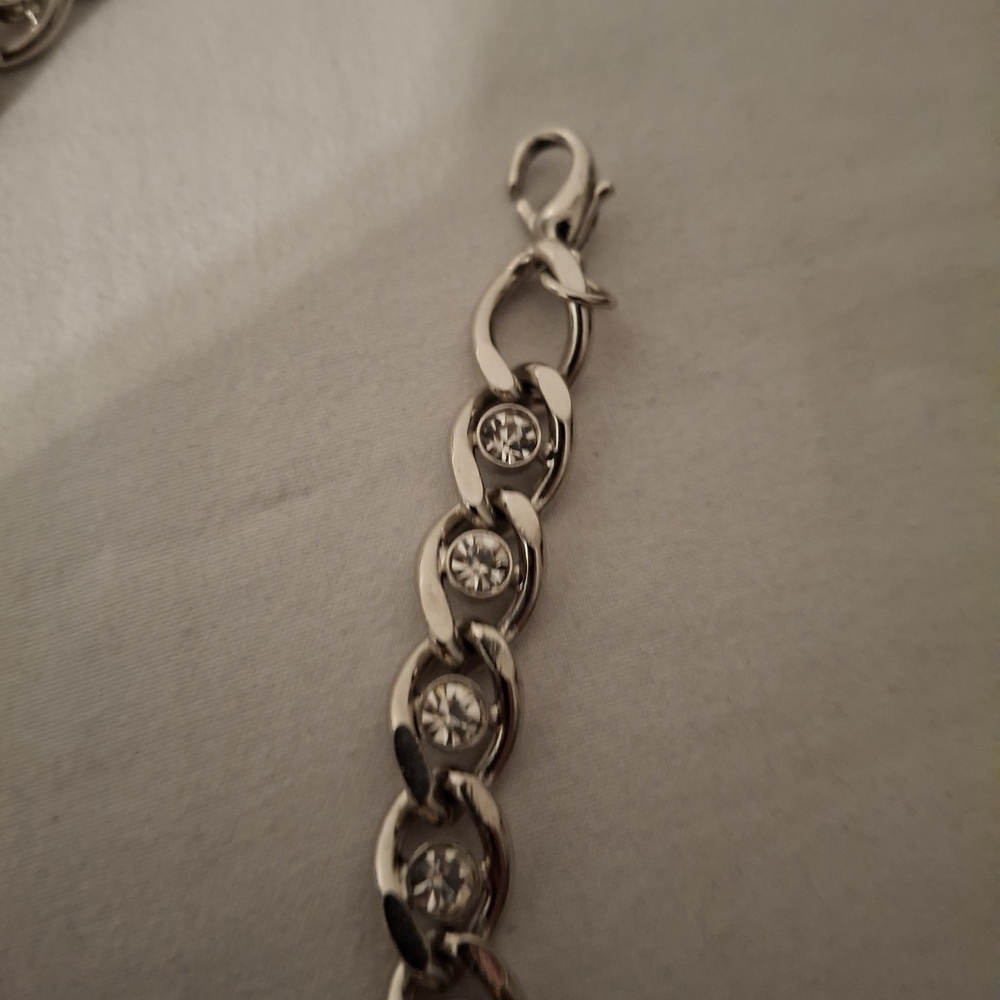 Silver Color Girl's Chain And Rhinestone Belt - Picture 2 of 4